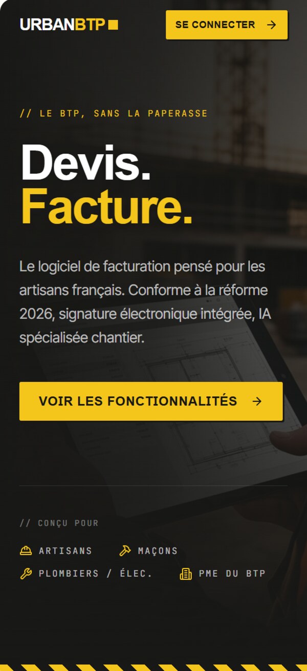 UrbanBTP - facturation BTP mobile